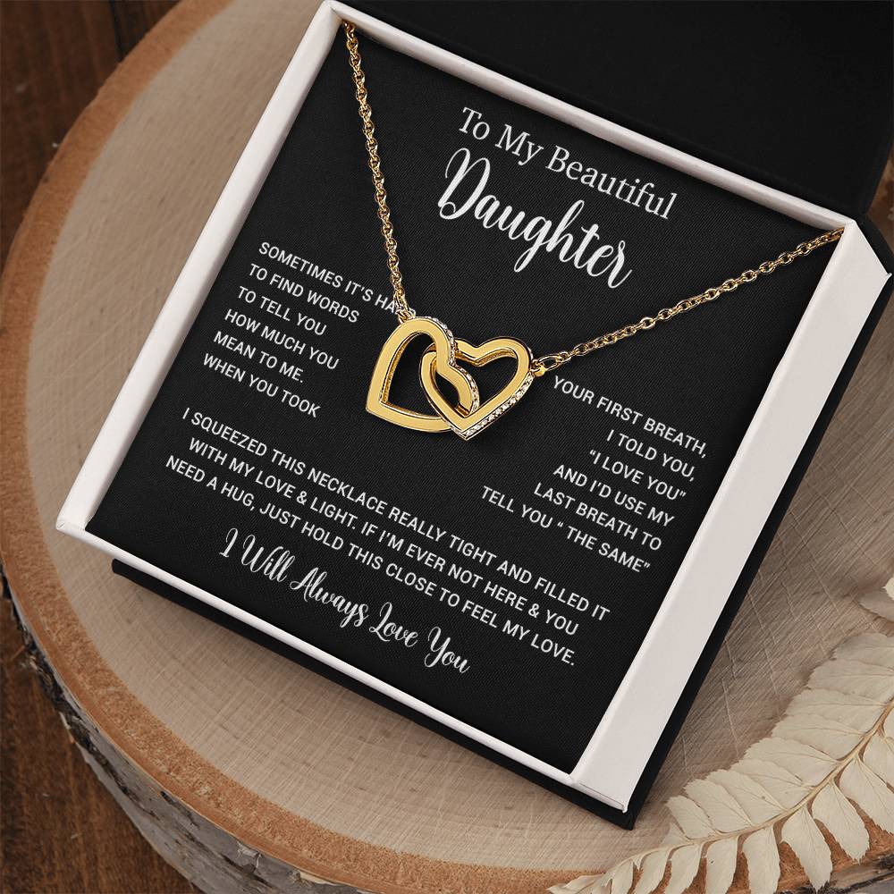To My Daughter Necklace, Gift for Daughter from Dad, Father Daughter Necklace  11_5_Black