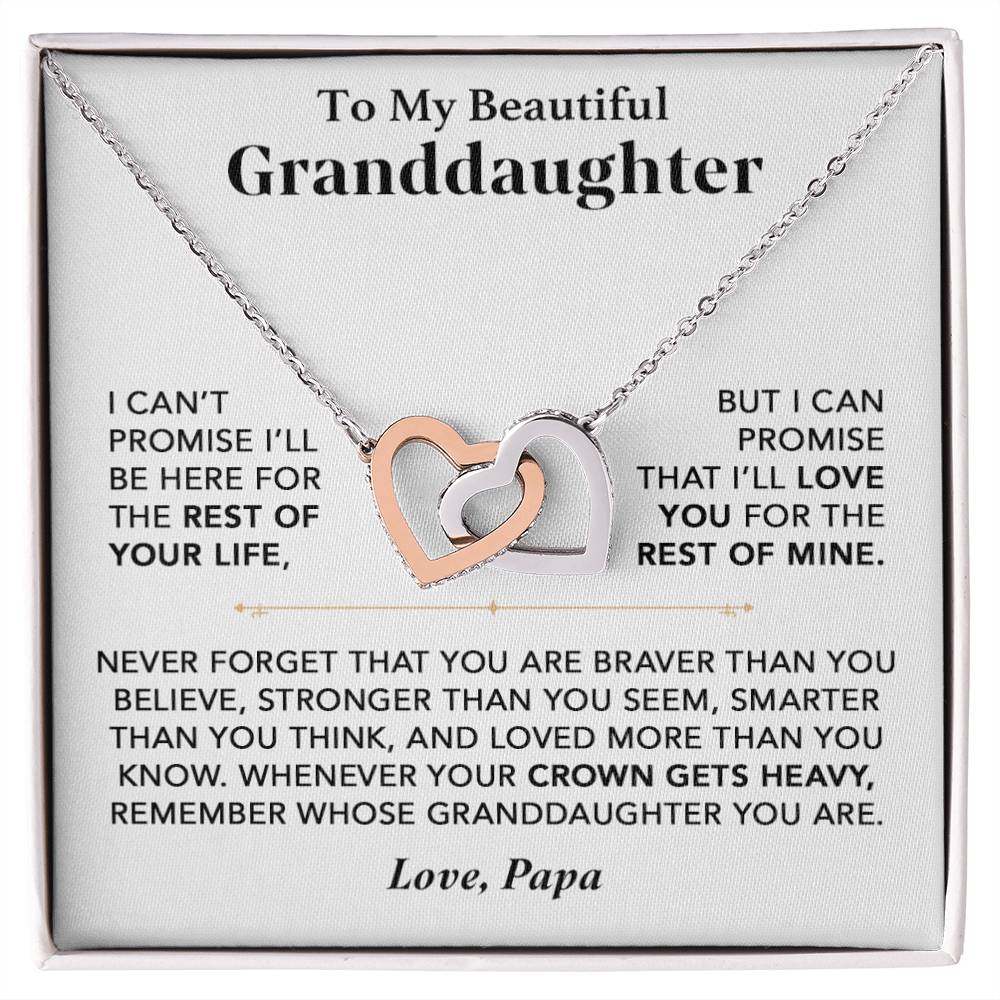 To My Granddaughter Necklace, Granddaughter Gift from Grandma, Gift from Grandpa_Papa