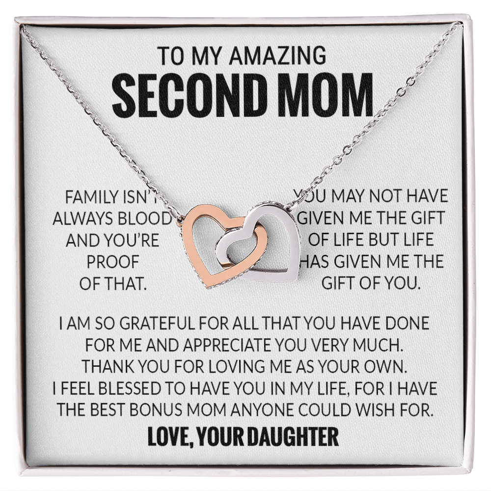 To My Amazing Second Mom, Second Mom Gift Necklace, Bonus Mom Gift