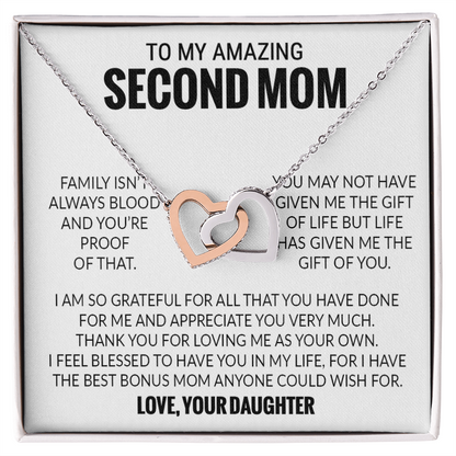 To My Amazing Second Mom, Second Mom Gift Necklace, Bonus Mom Gift