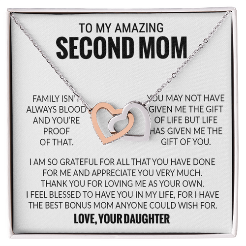 To My Amazing Second Mom, Second Mom Gift Necklace, Bonus Mom Gift