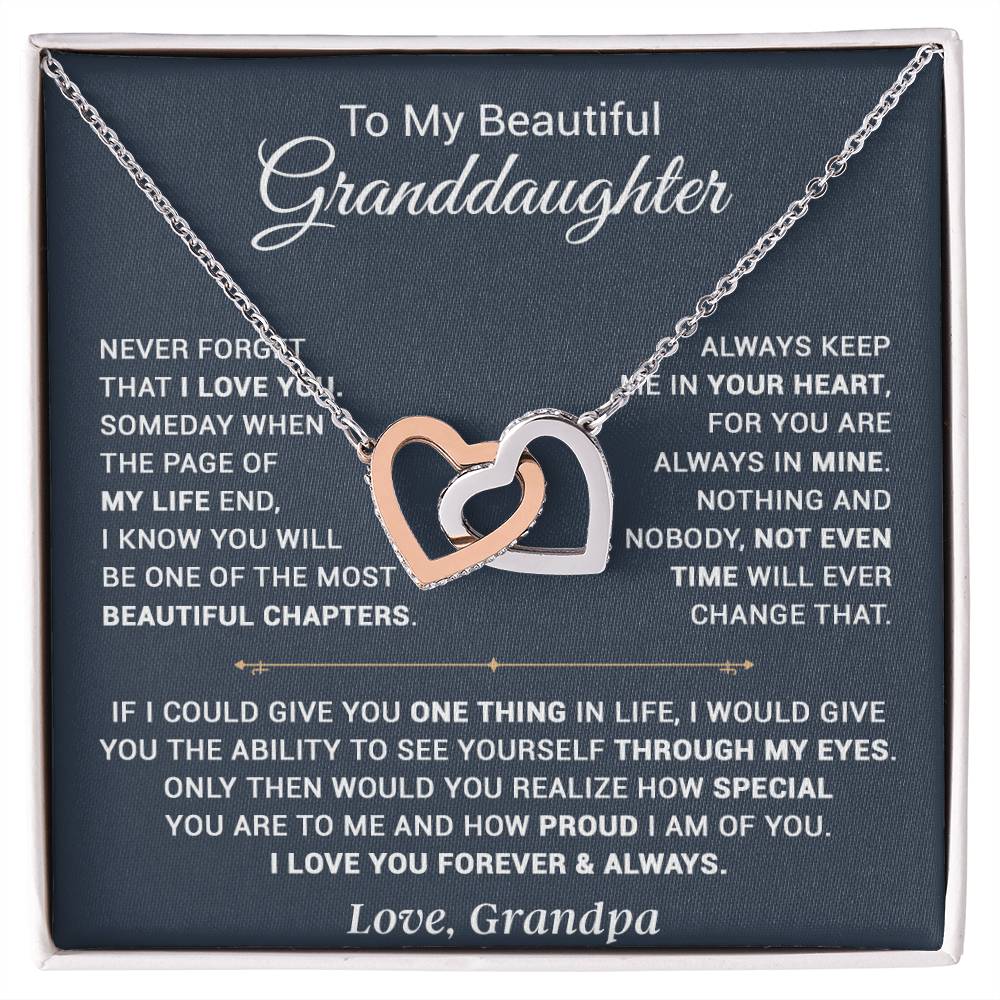 To My Granddaughter Necklace, Xmas Birthday Gift For Granddaughter From Grandpa