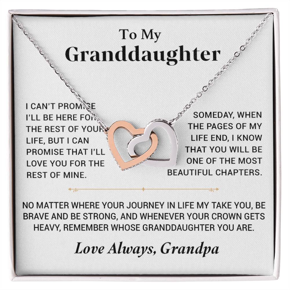 To My Granddaughter Necklace, Granddaughter Necklace Gift from Grandfather