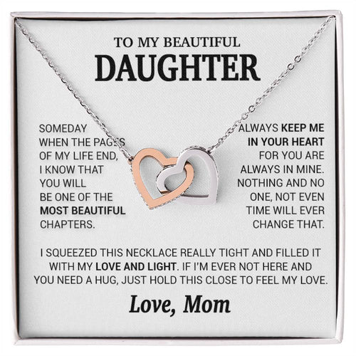 To My Beautiful Daughter Necklace, Sentimental Gift for Daughter From Mom