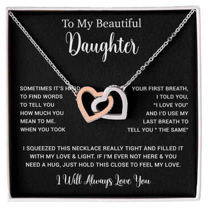 To My Daughter Necklace, Gift for Daughter from Dad, Father Daughter Necklace  11_5_Black
