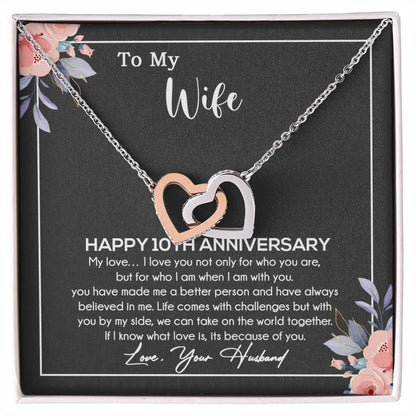 10th Anniversary Gift For Wife Necklace, 10 Year Anniversary, 10th Wedding Gift