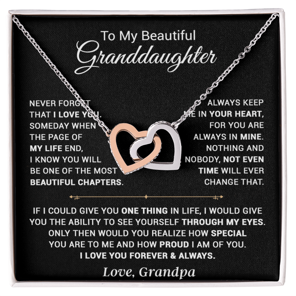 To My Granddaughter Necklace, Xmas Birthday Gift For Granddaughter From Grandpa