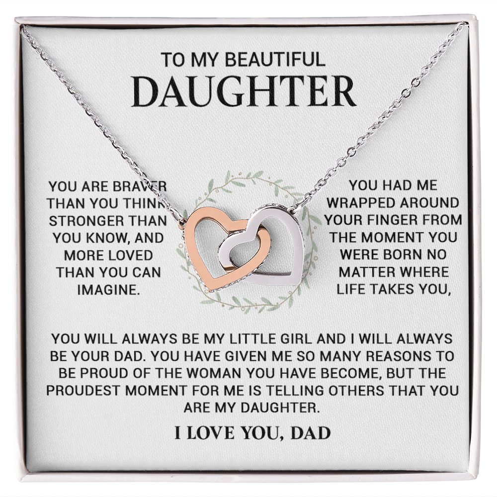 To My Daughter Necklace, Daughter Gift From Dad, Birthday Gift for Daughter
