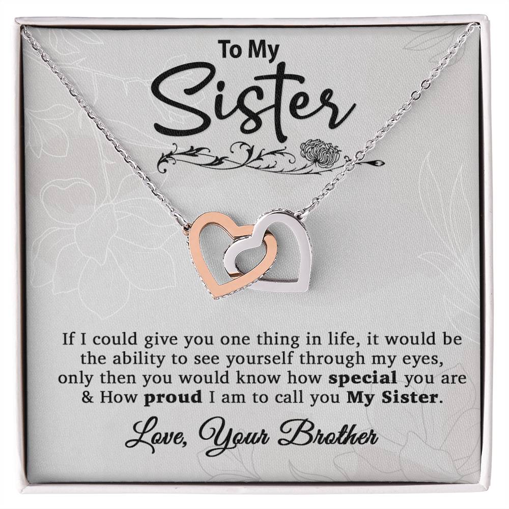 To My Sister Necklace, Brother to Sister, Birthday gift For Sister from Brother