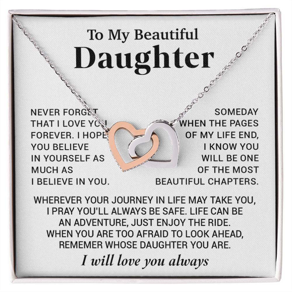 To My Beautiful Daughter Necklace, Sentimental Gift for Daughter From Mom