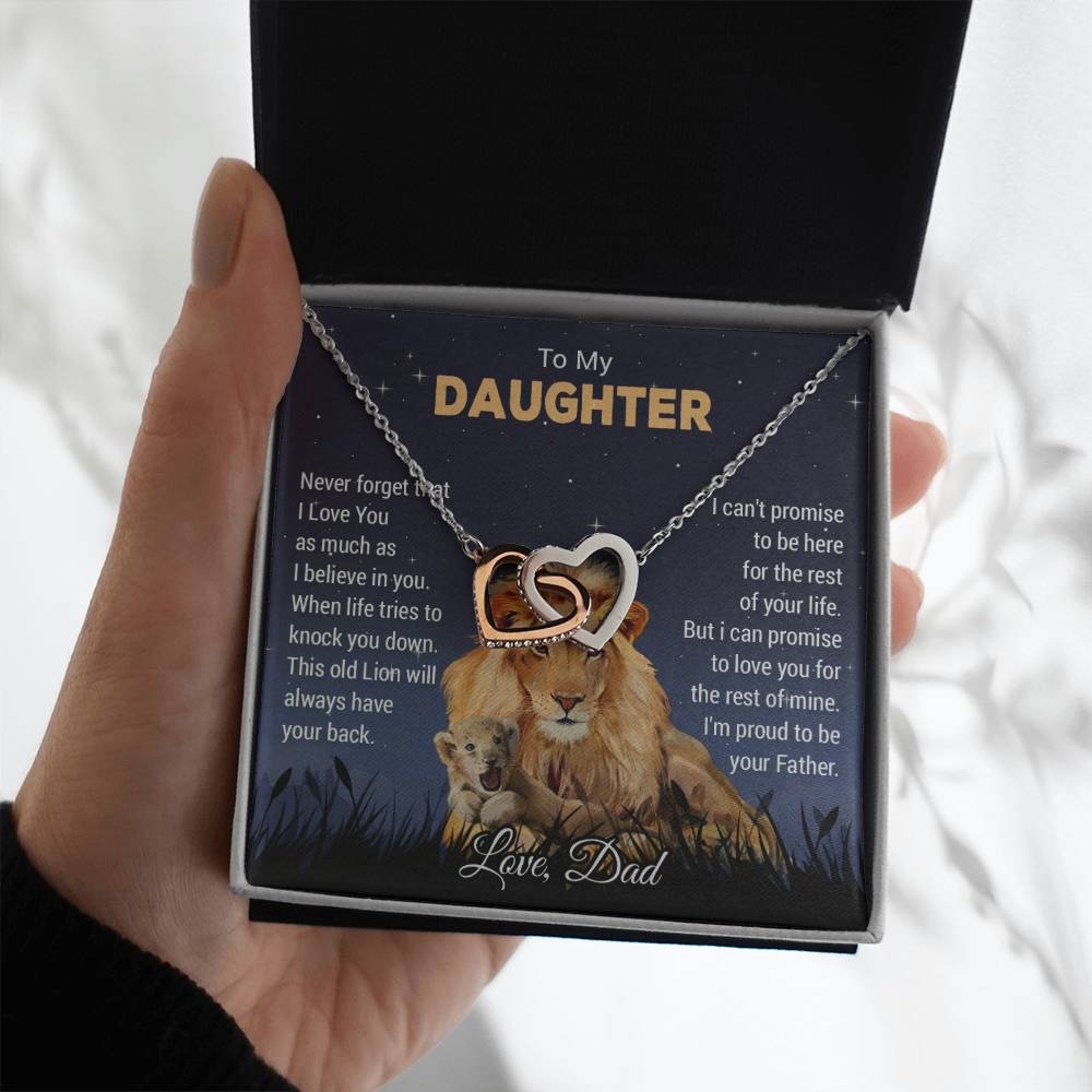 To My Daughter Necklace, Xmas Gift For Daughter From Dad, Daughter Father Lion