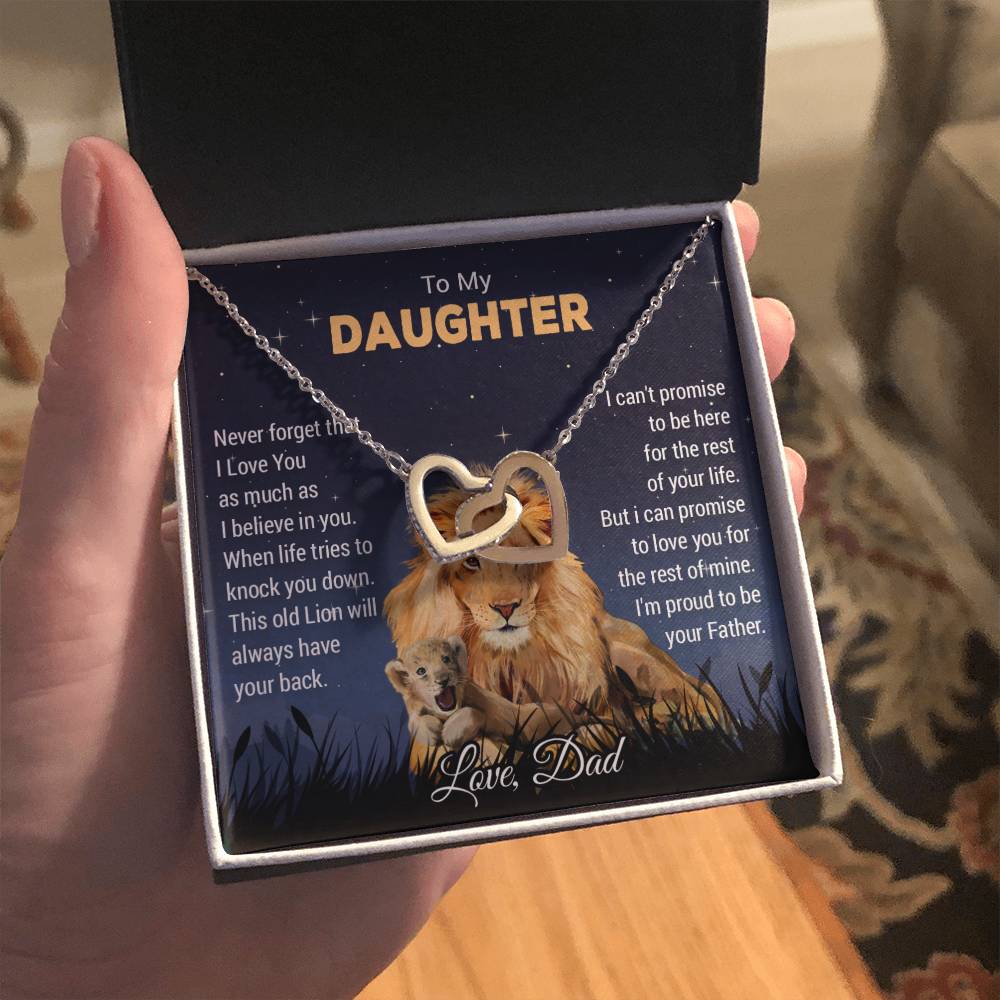 To My Daughter Necklace, Xmas Gift For Daughter From Dad, Daughter Father Lion