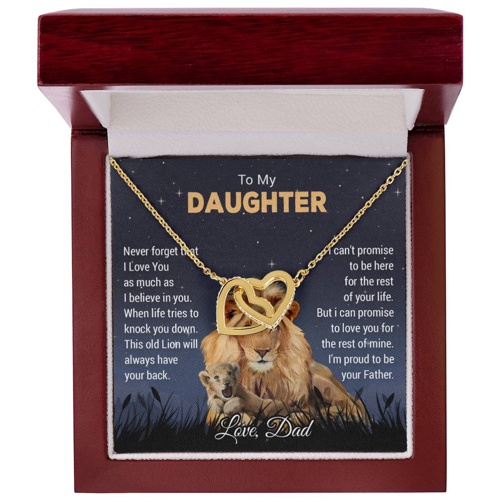 To My Daughter Necklace, Xmas Gift For Daughter From Dad, Daughter Father Lion