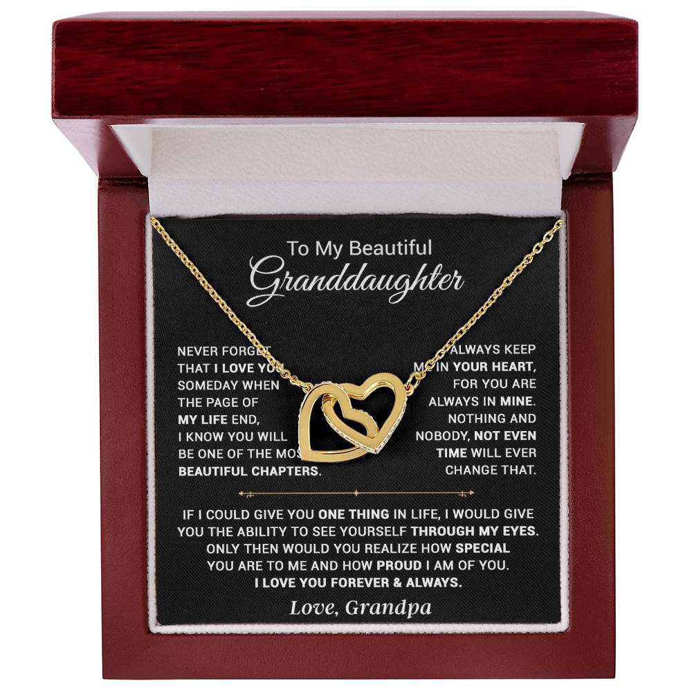 To My Granddaughter Necklace, Xmas Birthday Gift For Granddaughter From Grandpa