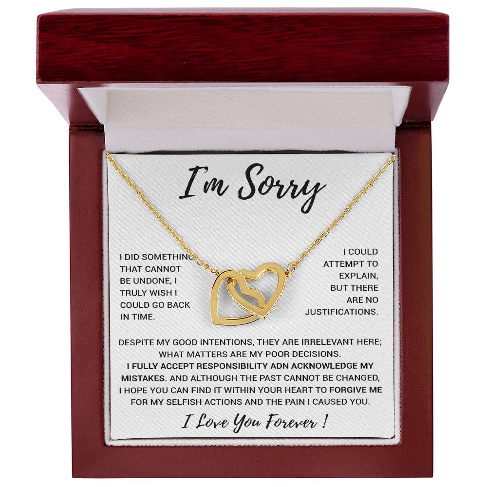 I'm Sorry Gift Apology Gift Necklace For Her, Wife, Girlfriend, Friend, Forgive