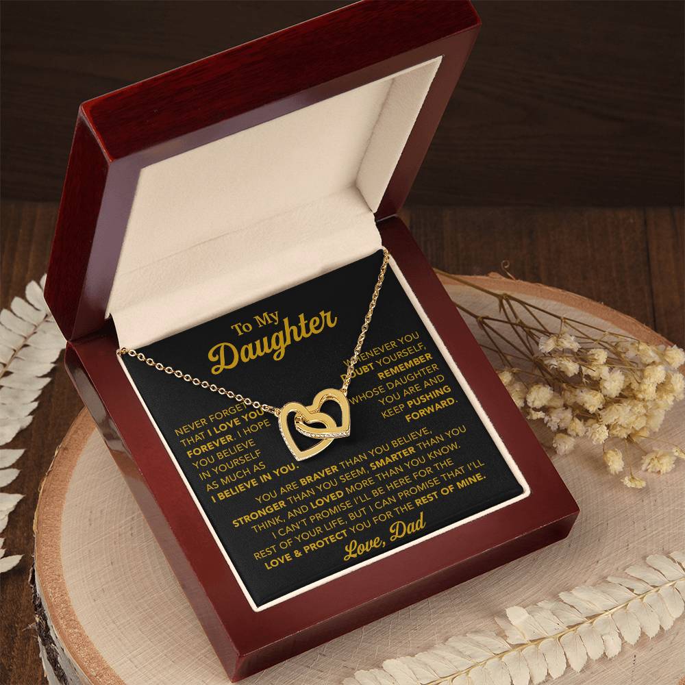 To My Daughter Necklace, Gift for Daughter from Dad, Father Daughter Necklace 15_11_Gold