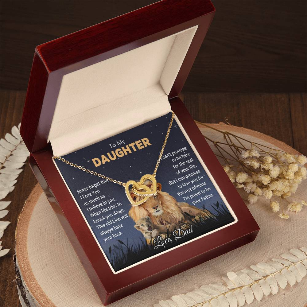 To My Daughter Necklace, Xmas Gift For Daughter From Dad, Daughter Father Lion