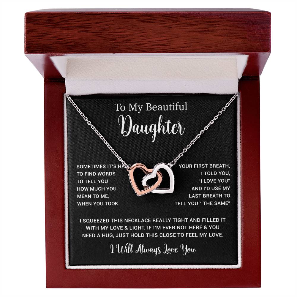 To My Daughter Necklace, Gift for Daughter from Dad, Father Daughter Necklace  11_5_Black