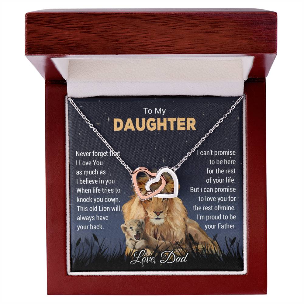 To My Daughter Necklace, Xmas Gift For Daughter From Dad, Daughter Father Lion
