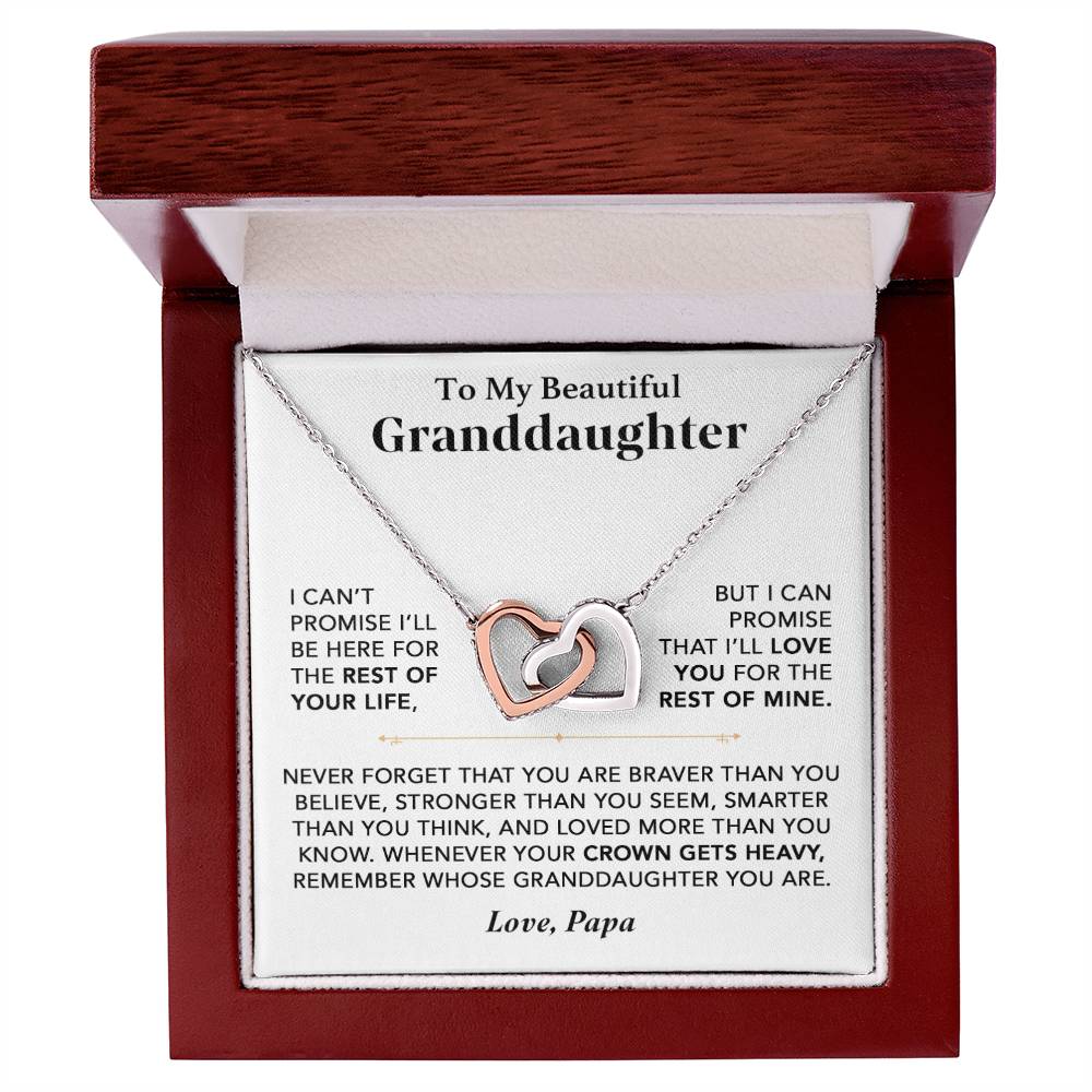 To My Granddaughter Necklace, Granddaughter Gift from Grandma, Gift from Grandpa_Papa