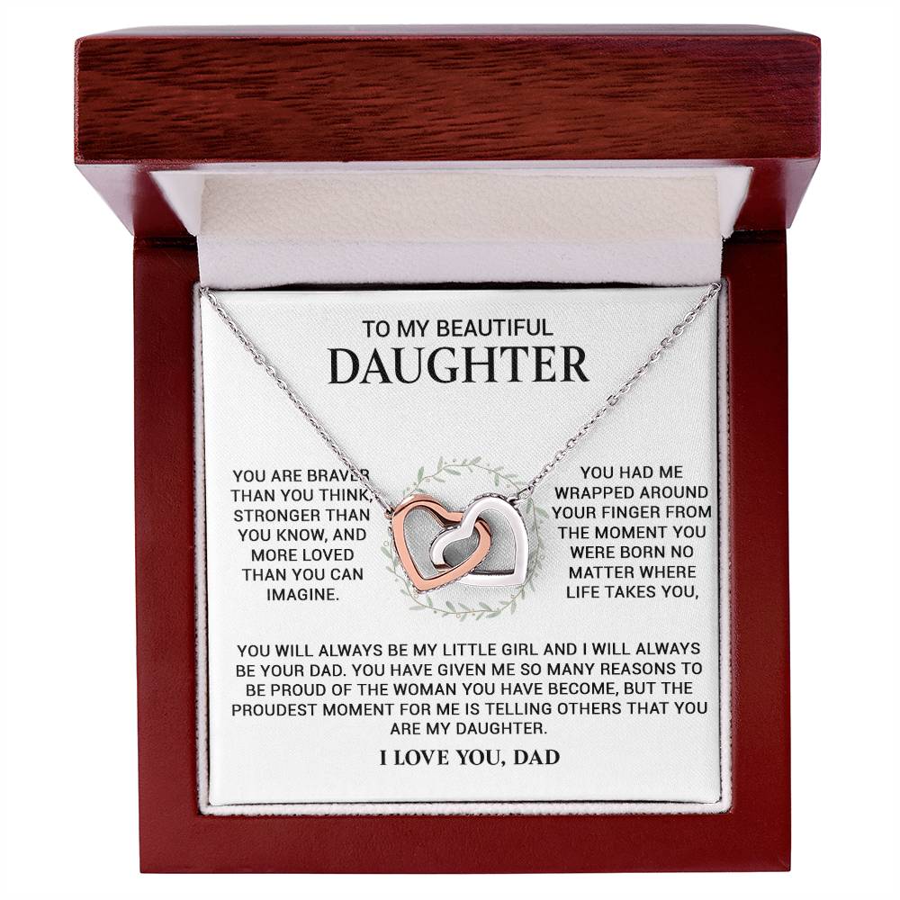 To My Daughter Necklace, Daughter Gift From Dad, Birthday Gift for Daughter