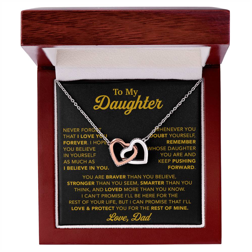 To My Daughter Necklace, Gift for Daughter from Dad, Father Daughter Necklace 15_11_Gold