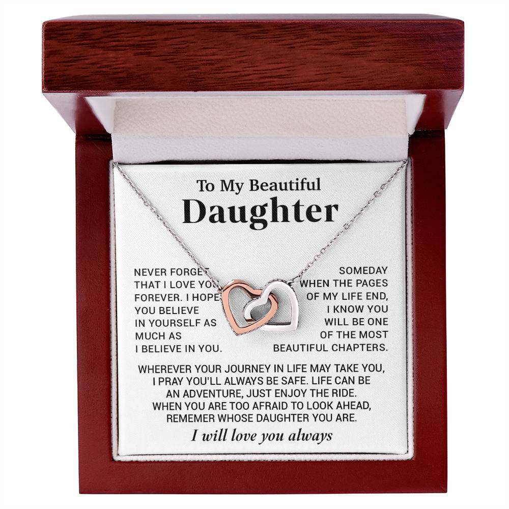 To My Beautiful Daughter Necklace, Sentimental Gift for Daughter From Mom
