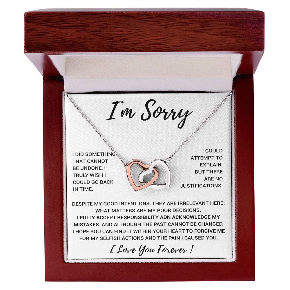 I'm Sorry Gift Apology Gift Necklace For Her, Wife, Girlfriend, Friend, Forgive