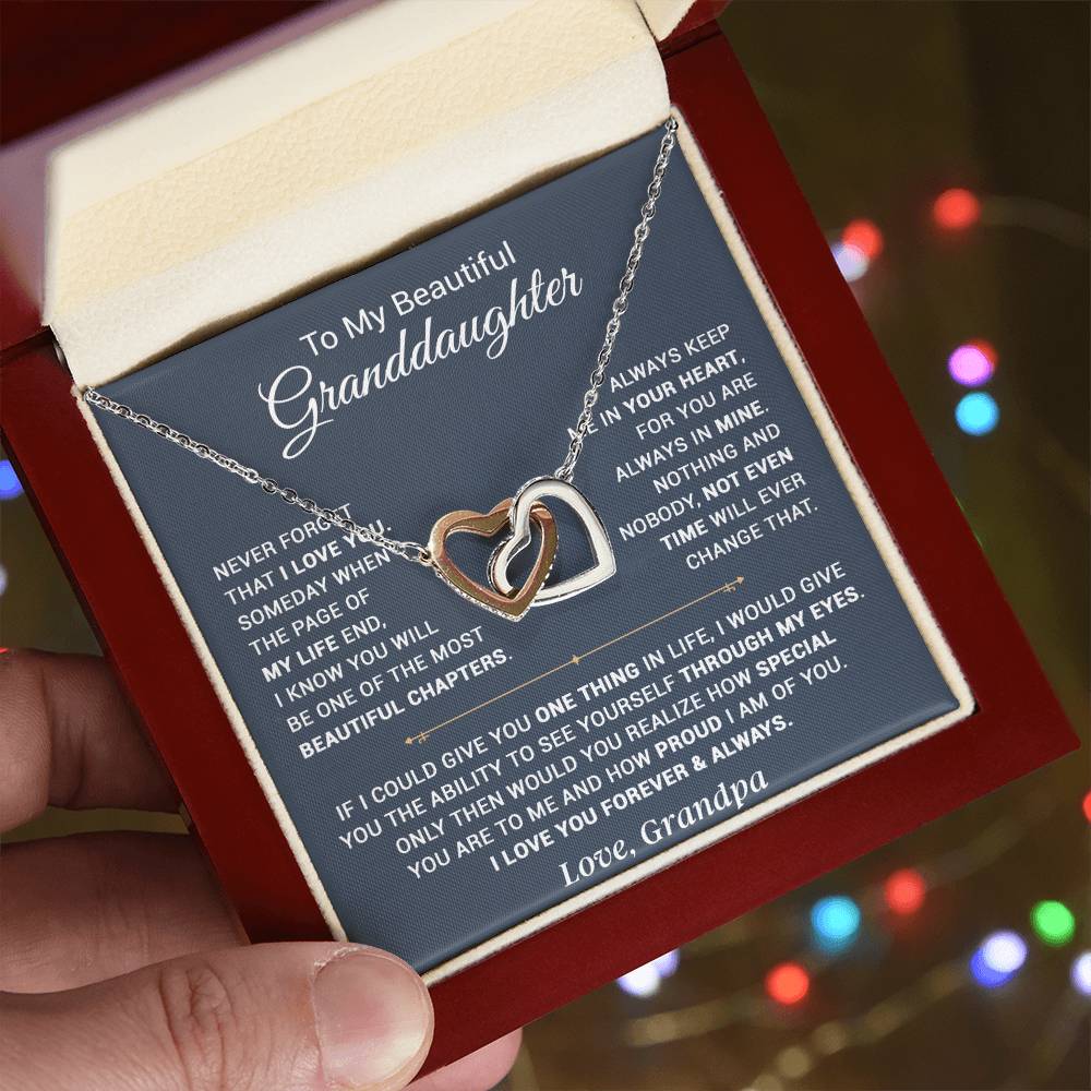 To My Granddaughter Necklace, Xmas Birthday Gift For Granddaughter From Grandpa