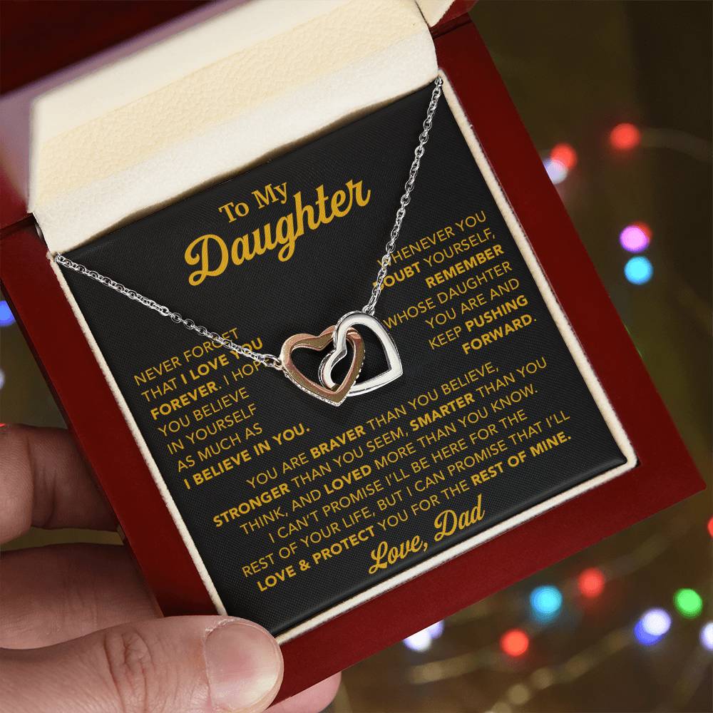 To My Daughter Necklace, Gift for Daughter from Dad, Father Daughter Necklace 15_11_Gold