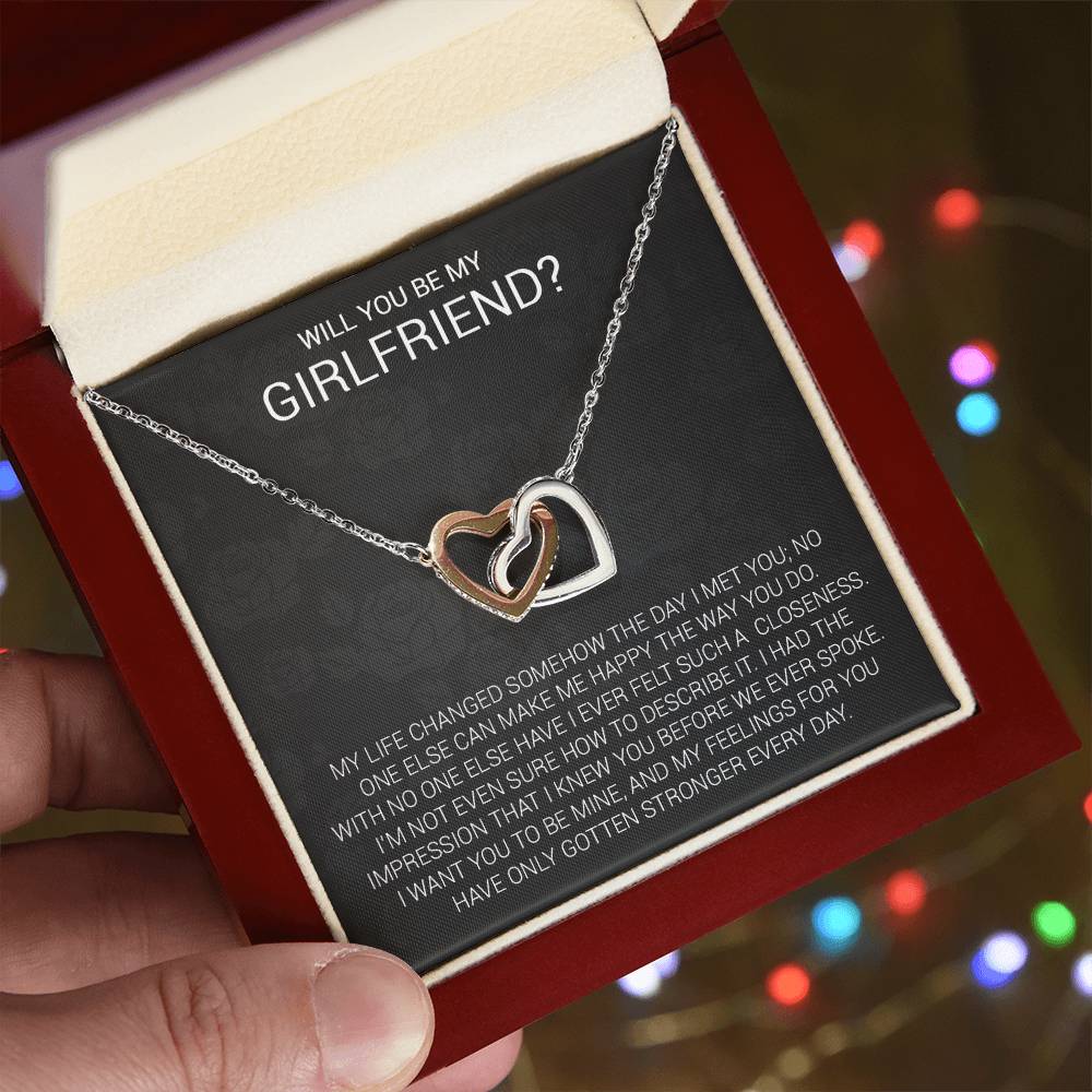 Girlfriend Proposal Necklace, Girlfriend Proposal Gift, Be My Girlfriend Gift