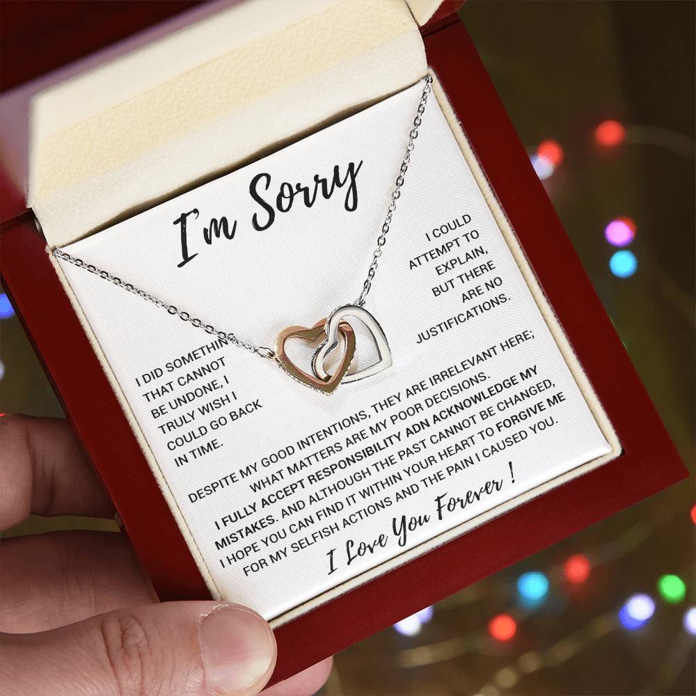 I'm Sorry Gift Apology Gift Necklace For Her, Wife, Girlfriend, Friend, Forgive
