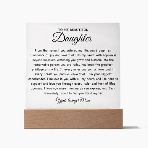 To My Daughter Acrylic Plaque, Gift for Daughter, Daughter Birthday Gift From Dad