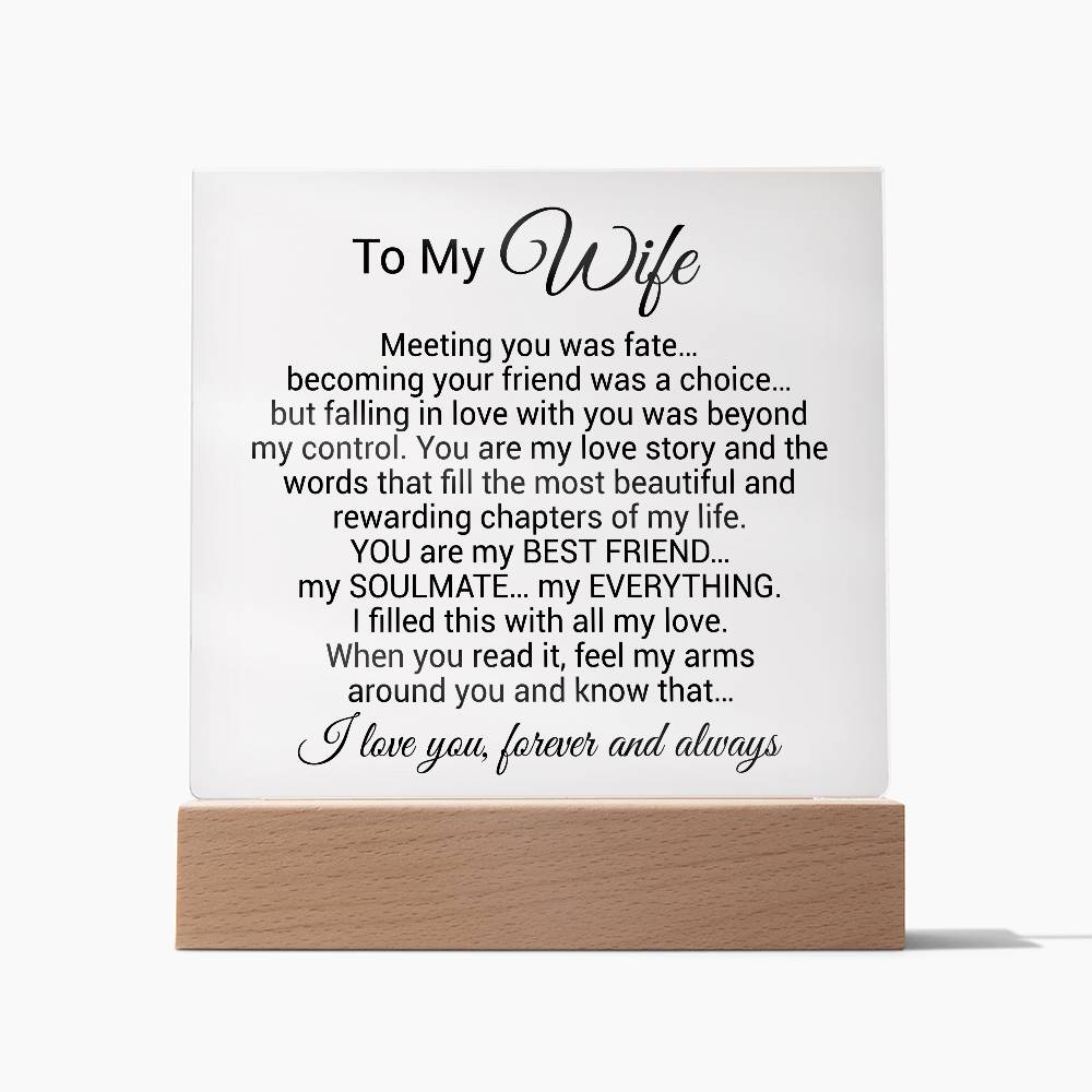 To My Wife Acrylic Plaque,  Wife Birthday Gift, Wife on Anniversary, Christmas Gift 9_4