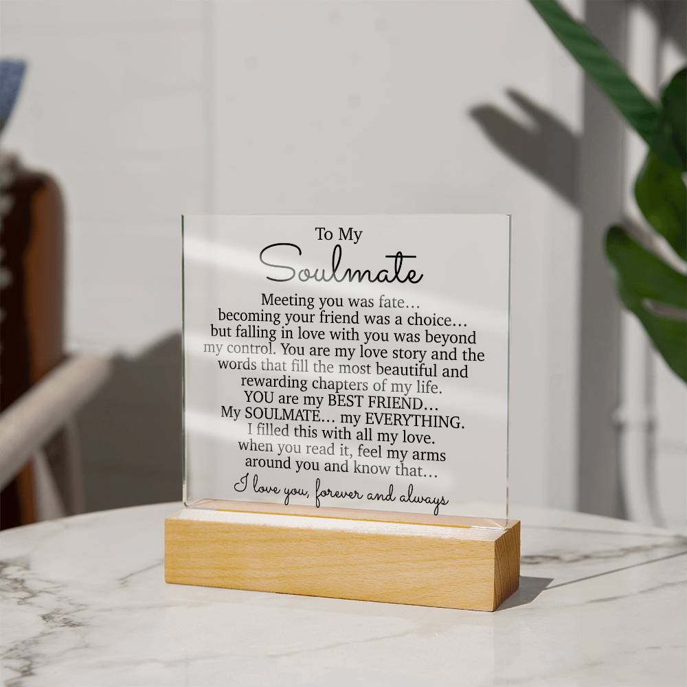 To My Soulmate Acrylic Plaque, Gifts for Wife, Soulmate from Husband Soulmate Gift 2_2