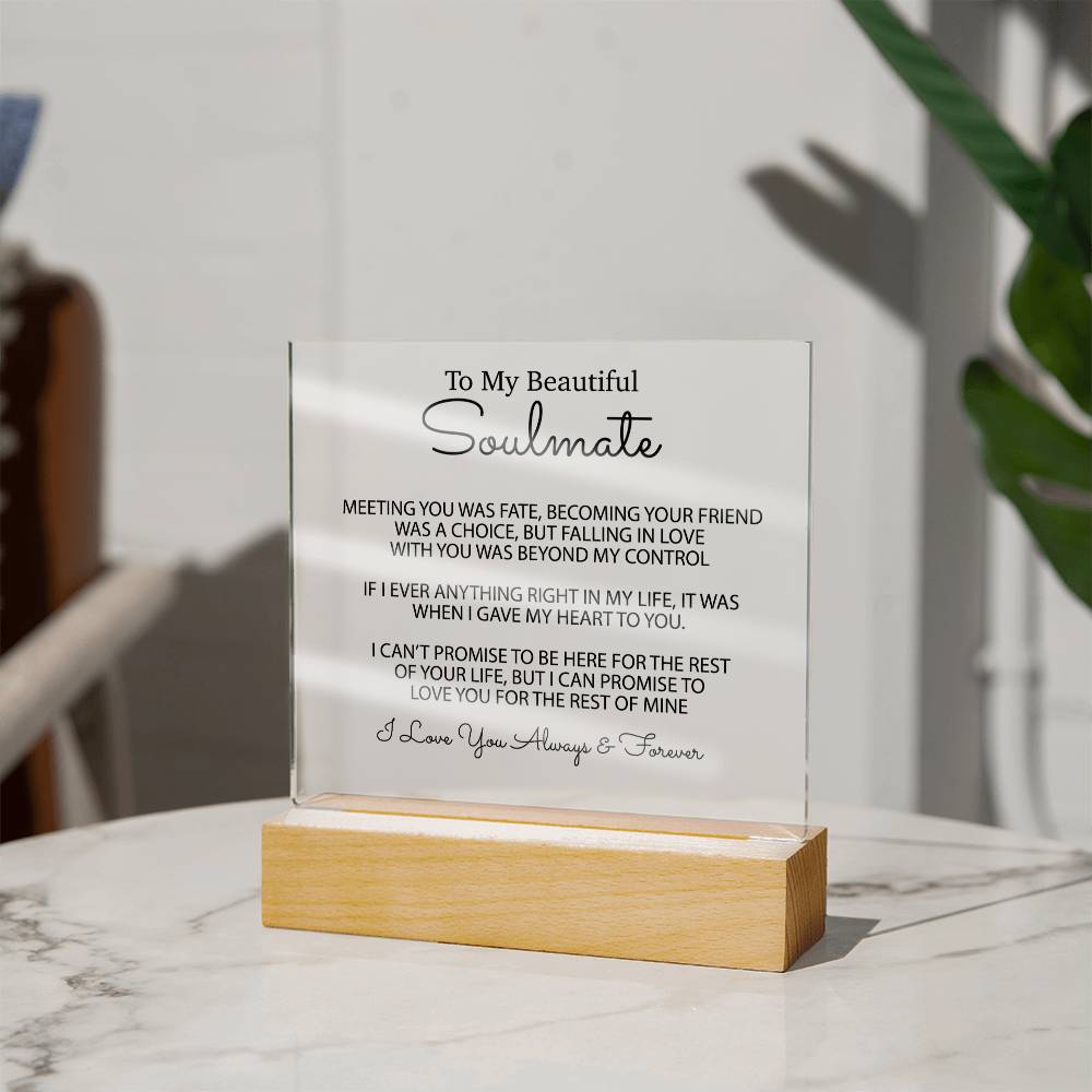 To My Soulmate Acrylic Plaque, Gifts for Wife, Soulmate from Husband Soulmate Gift 1_2