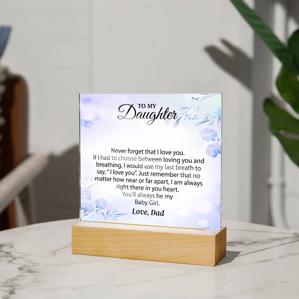 To My Daughter Acrylic Plaque, Gift for Daughter, Daughter Birthday Gift From Dad 25_1