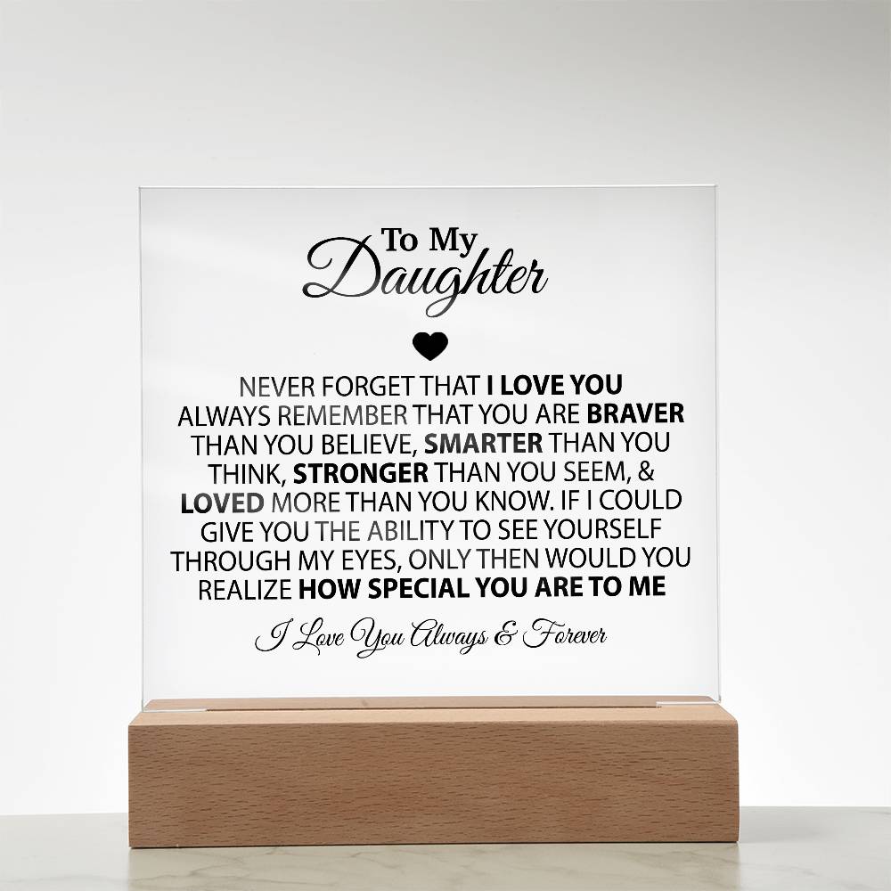 To My Daughter Acrylic Plaque, Birthday Gift for Daughter, Christmas Gift