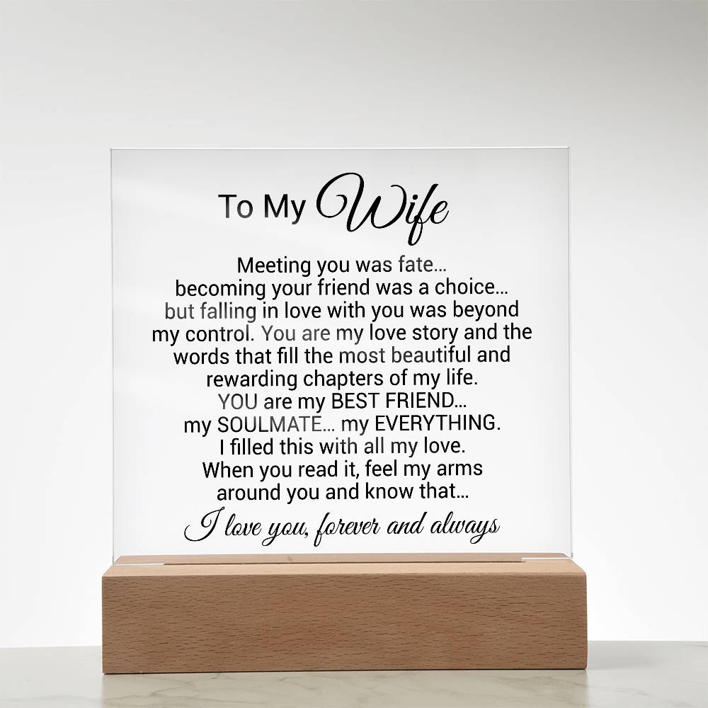 To My Wife Acrylic Plaque,  Wife Birthday Gift, Wife on Anniversary, Christmas Gift 9_4