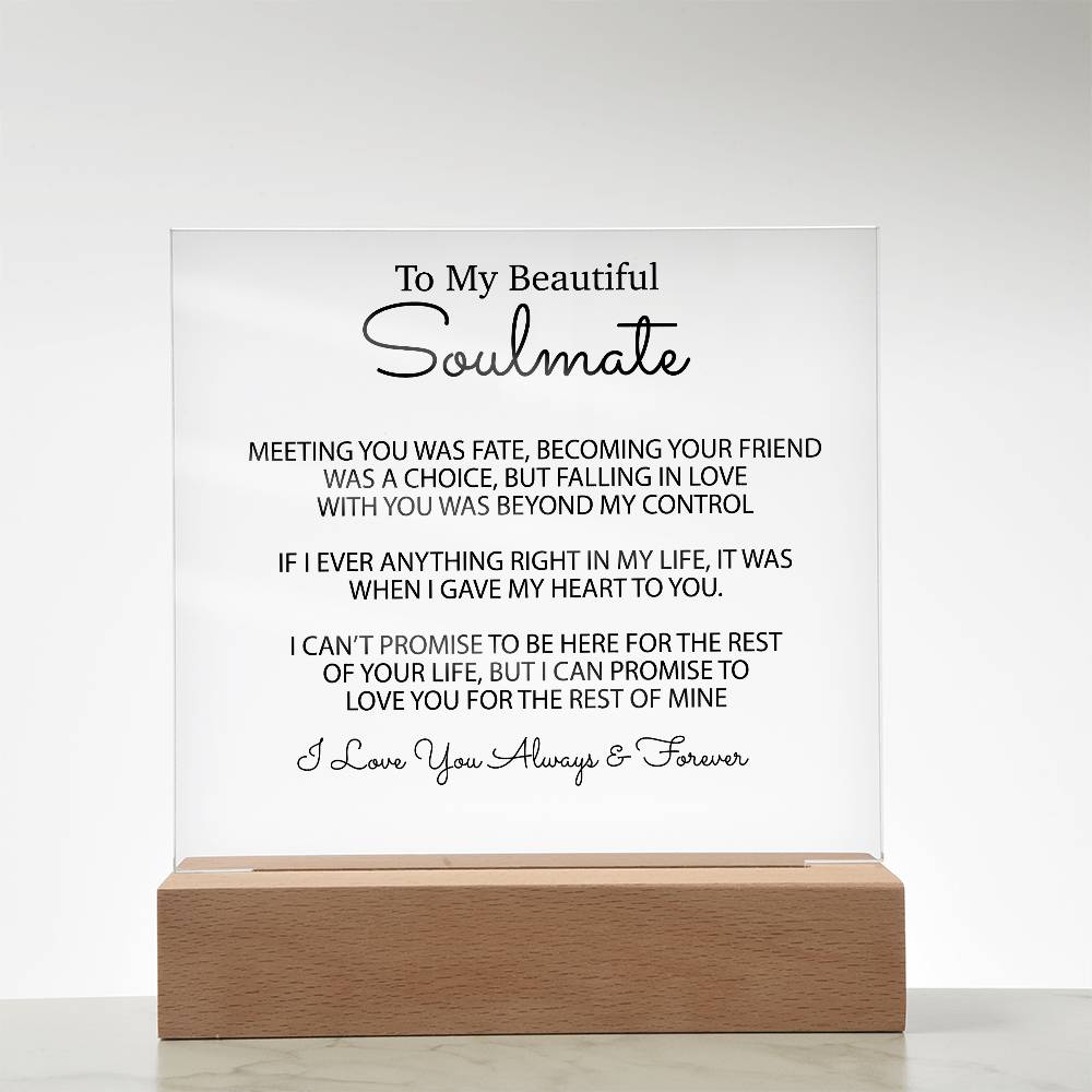 To My Soulmate Acrylic Plaque, Gifts for Wife, Soulmate from Husband Soulmate Gift 1_2