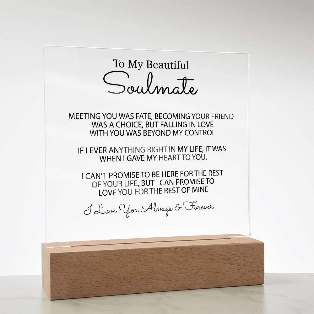 To My Soulmate Acrylic Plaque, Gifts for Wife, Soulmate from Husband Soulmate Gift 1_2