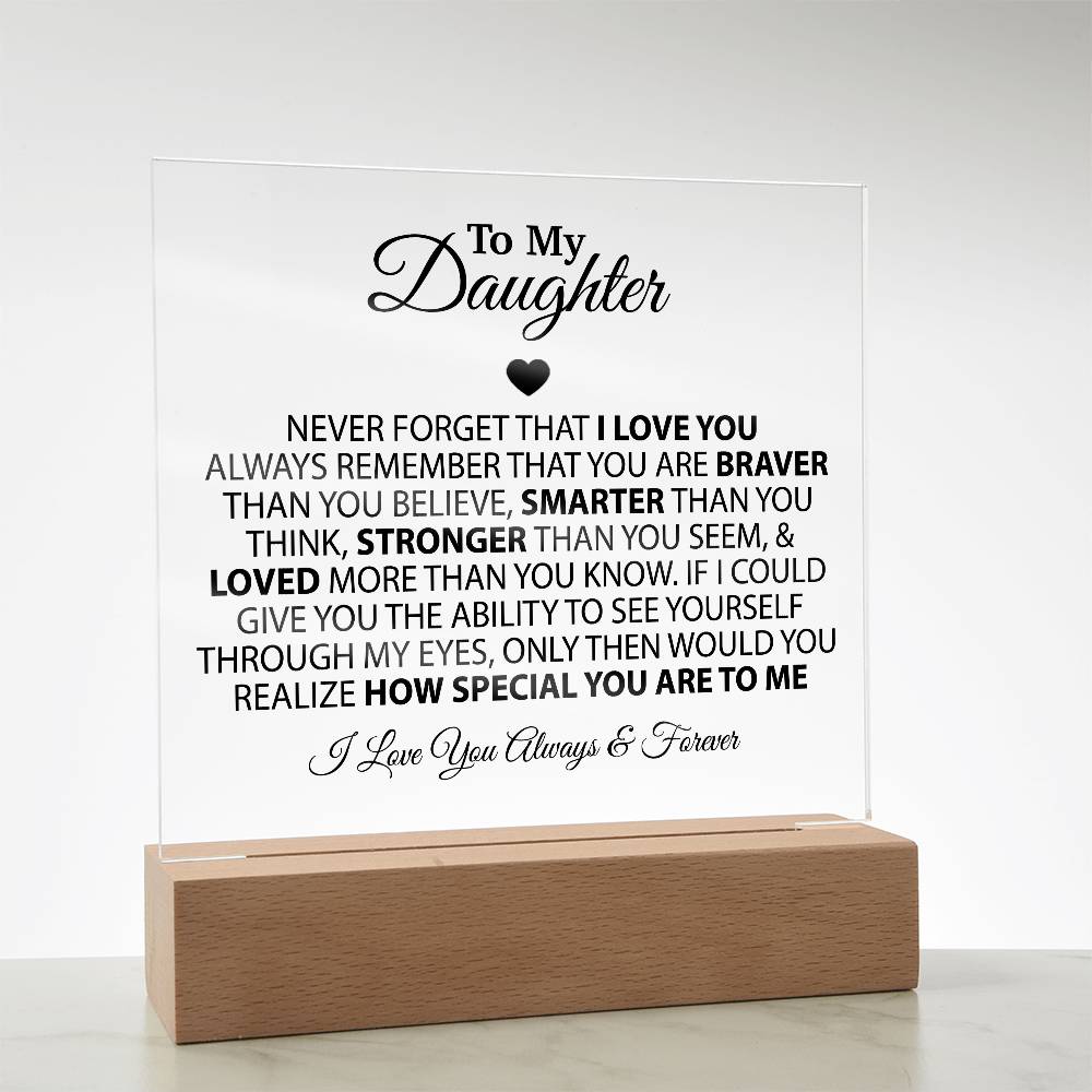 To My Daughter Acrylic Plaque, Birthday Gift for Daughter, Christmas Gift