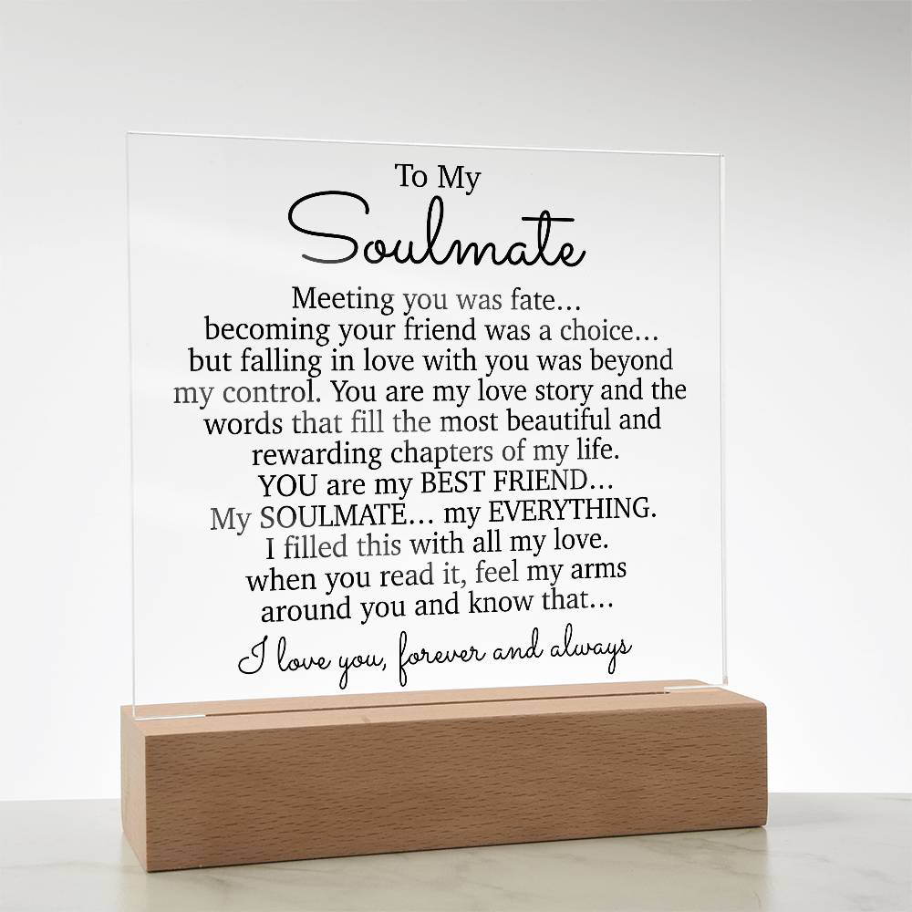 To My Soulmate Acrylic Plaque, Gifts for Wife, Soulmate from Husband Soulmate Gift 2_2