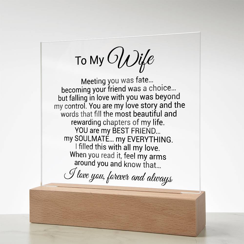 To My Wife Acrylic Plaque,  Wife Birthday Gift, Wife on Anniversary, Christmas Gift 9_4