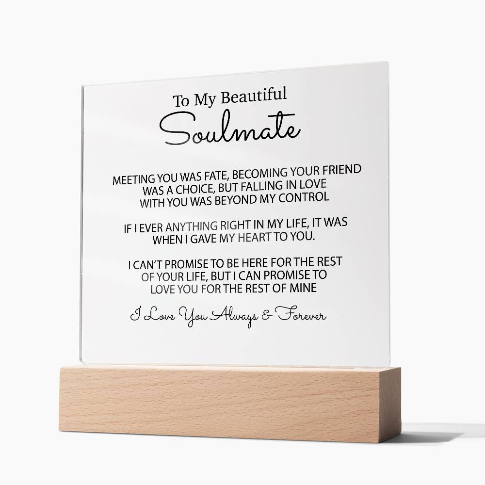 To My Soulmate Acrylic Plaque, Gifts for Wife, Soulmate from Husband Soulmate Gift 1_2