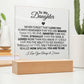 To My Daughter Acrylic Plaque, Birthday Gift for Daughter, Christmas Gift