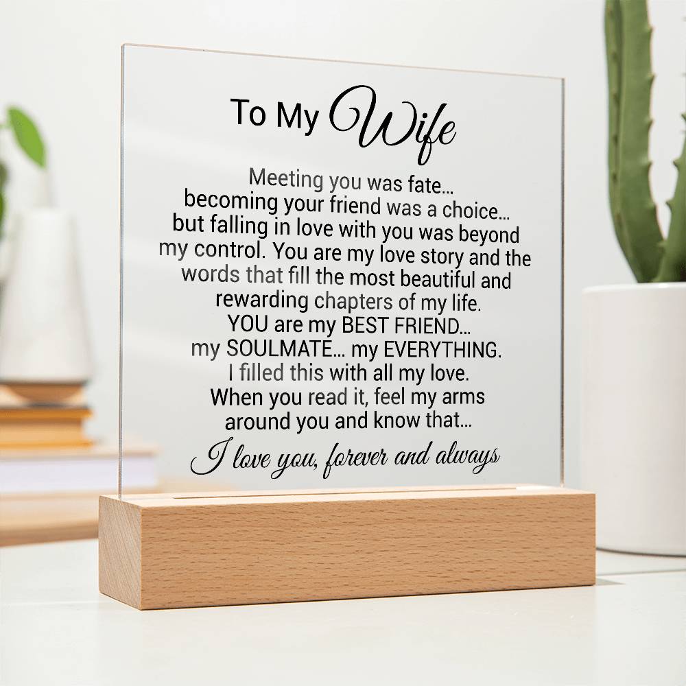 To My Wife Acrylic Plaque,  Wife Birthday Gift, Wife on Anniversary, Christmas Gift 9_4