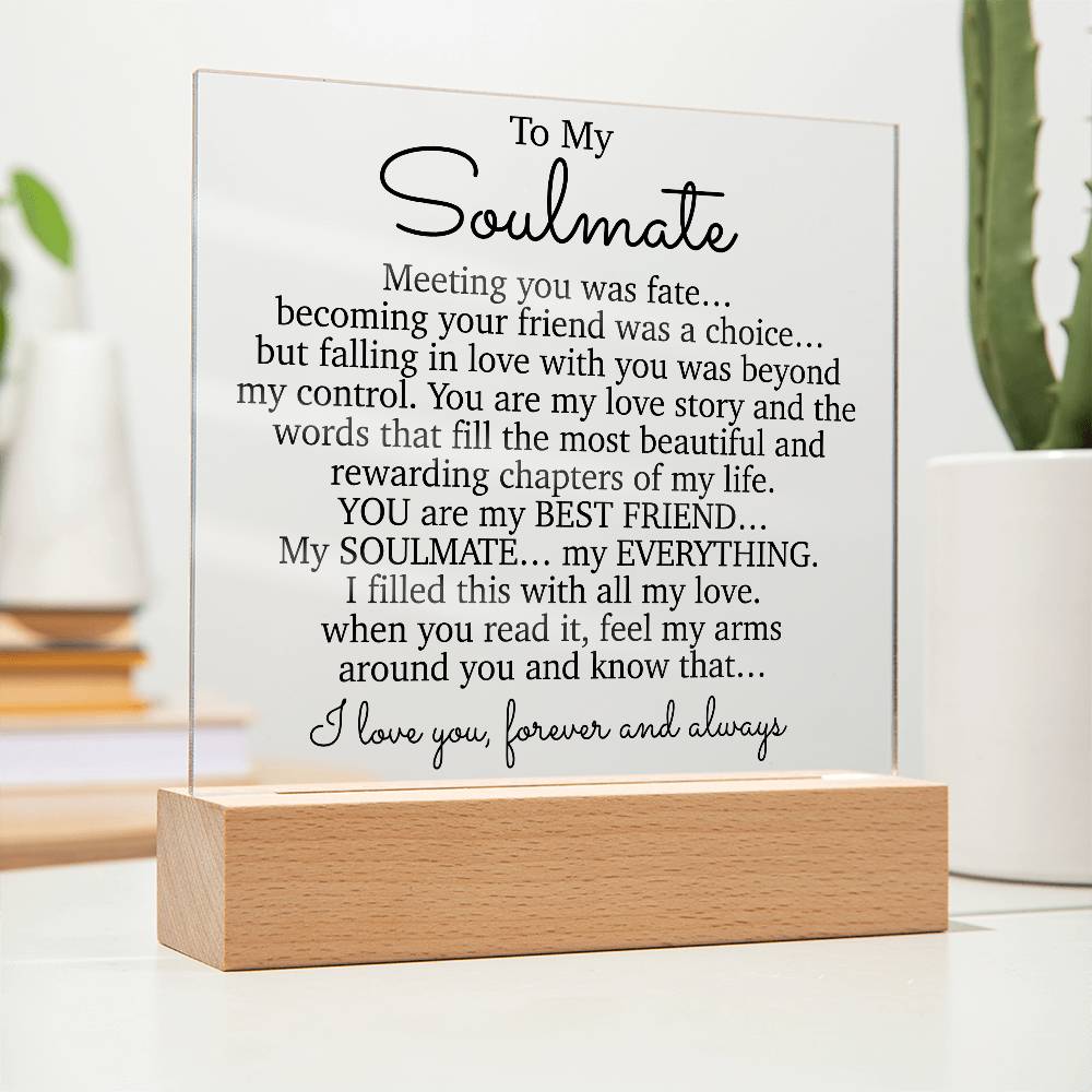 To My Soulmate Acrylic Plaque, Gifts for Wife, Soulmate from Husband Soulmate Gift 2_2