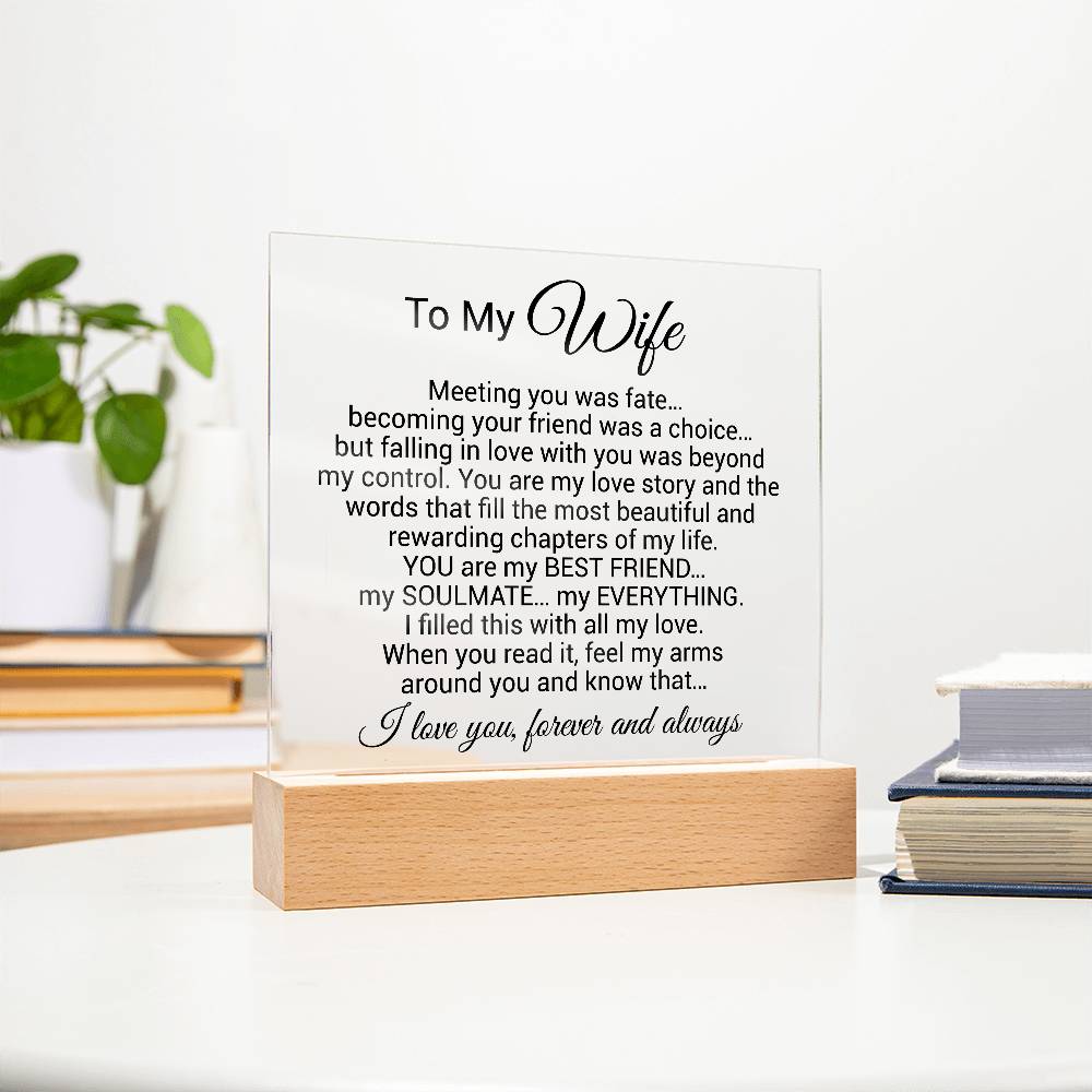 To My Wife Acrylic Plaque,  Wife Birthday Gift, Wife on Anniversary, Christmas Gift 9_4