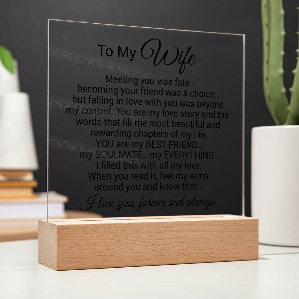 To My Wife Acrylic Plaque,  Wife Birthday Gift, Wife on Anniversary, Christmas Gift 9_4